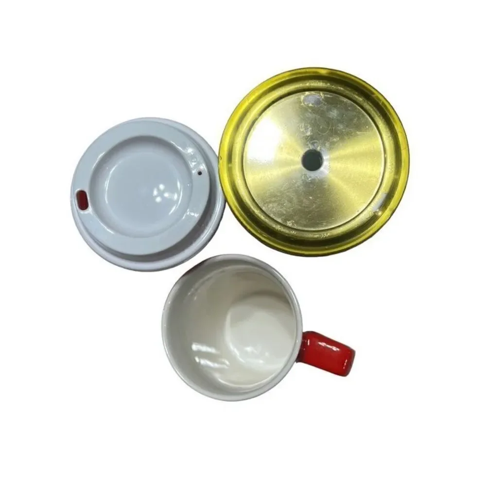 Starbucks Coffee Cup Trio 2021 Red Ceramic, 2012 Insulated & Red To go Plastic c